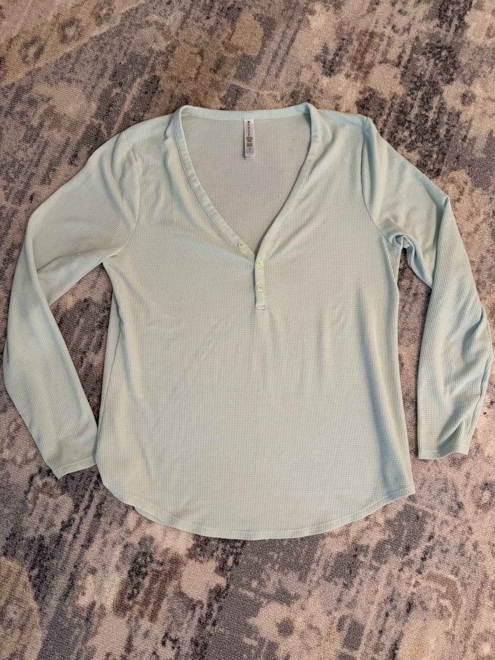 Athleta Mint Green Long-Sleeve Henley Top